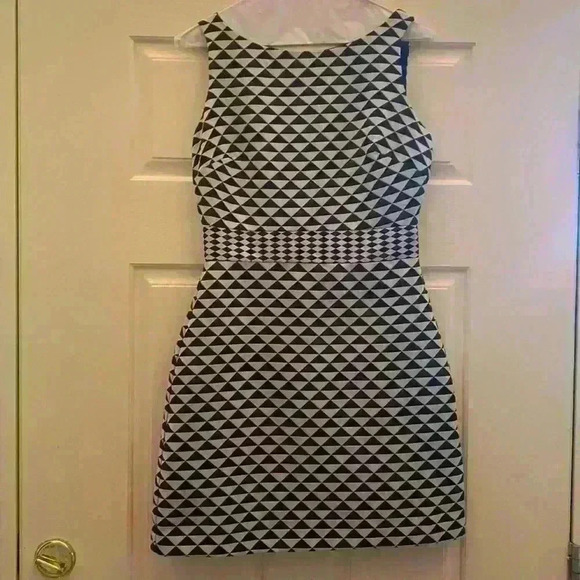 Taylor Mini Dark Navy and Beige Dress - Picture 1 of 6